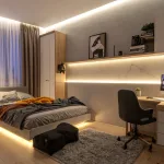 Coin bureau et lit avec rubans LED