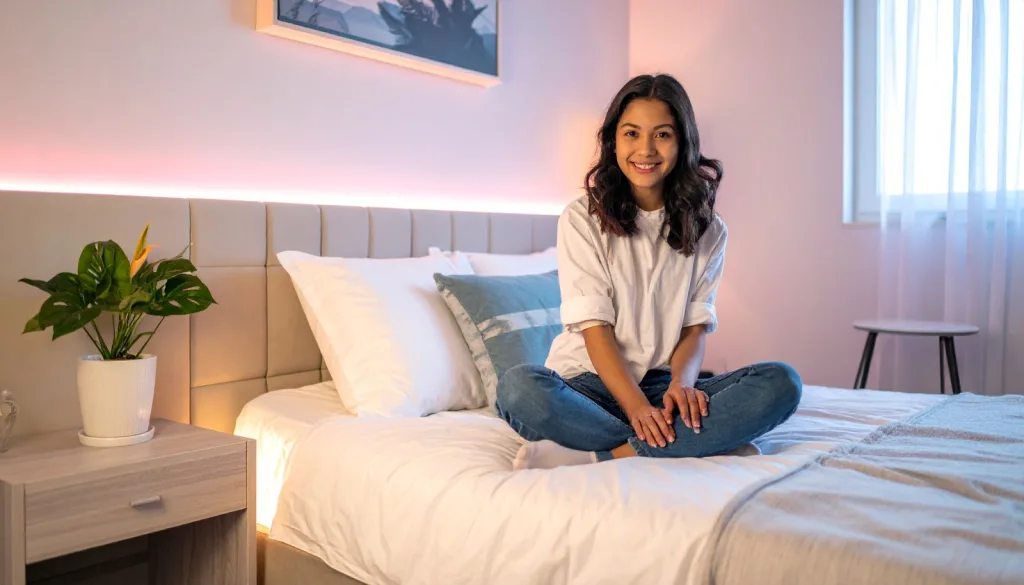 Une chambre d'ado embellie avec des rubans LED : ultra tendance !