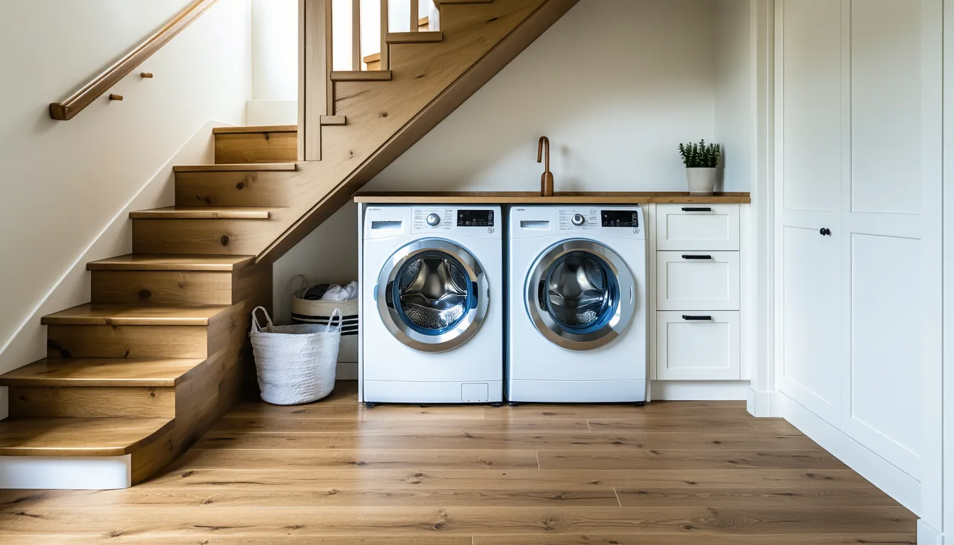 découvrez nos astuces pratiques pour aménager efficacement une buanderie sous un escalier et optimiser votre espace de rangement.