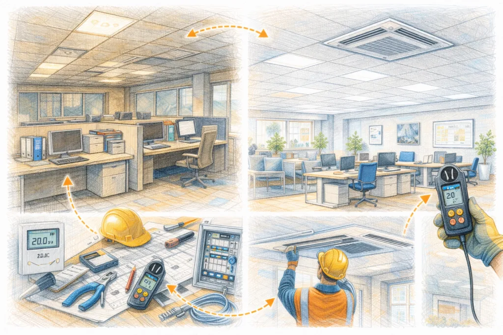 Travaux électricité et climatisation bureaux