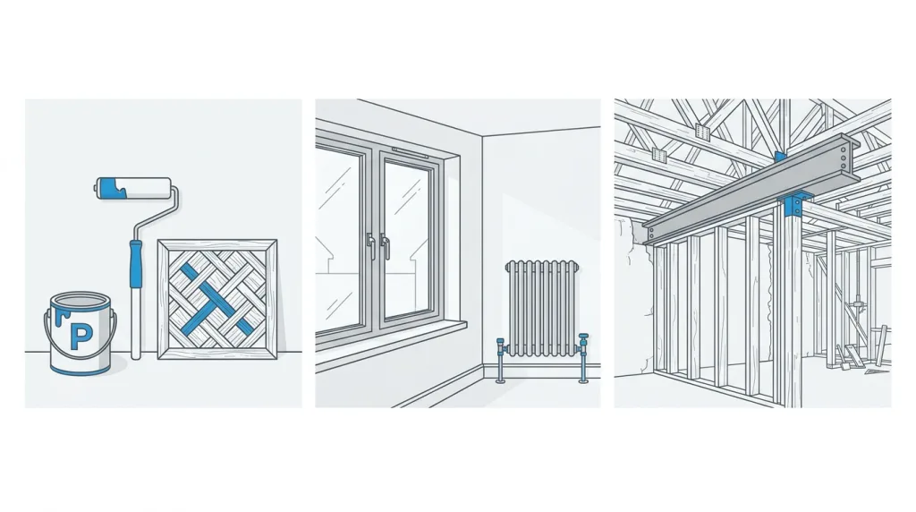 Rénovation de maison, les 3 types d'actions