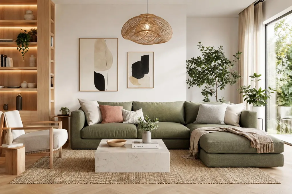 découvrez les idées déco tendance 2026 pour un salon vert sauge, alliant fraîcheur et élégance pour un intérieur moderne et apaisant.